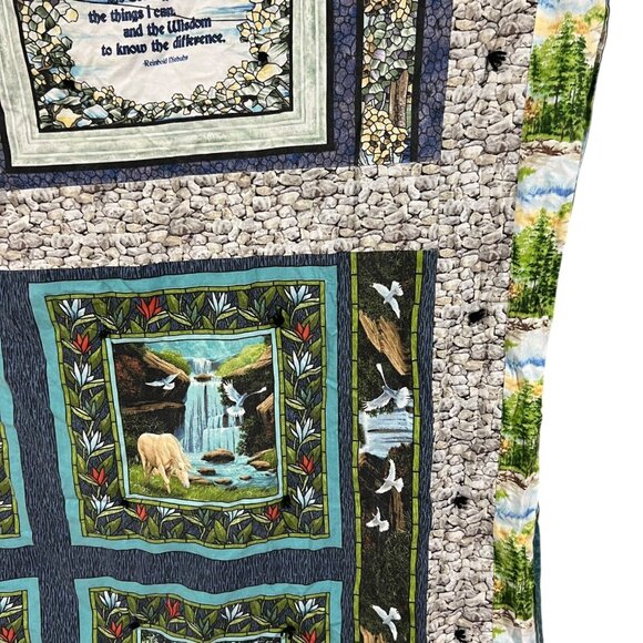 Christian Inspirational Quilt With Nature Print & Bible Verses - Picture 3 of 9